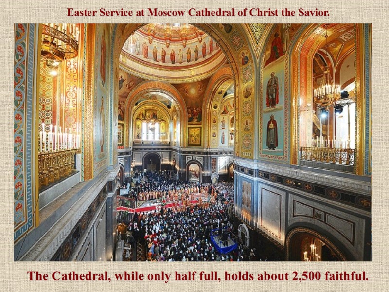 The Cathedral, while only half full, holds about 2,500 faithful.  Easter Service at